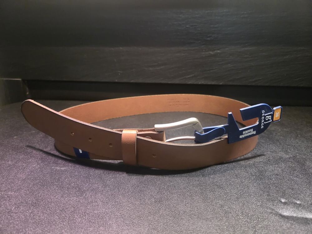 Mens 36mm Brown Leather Belt (Pants 34) BRAND NEW W TAGS Full Grain Leather